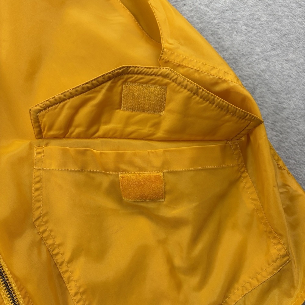 Vintage Gap Windbreaker Vest Mens Large Yellow Full Zip Nylon Hooded Boxy 90s - Picture 3 of 10